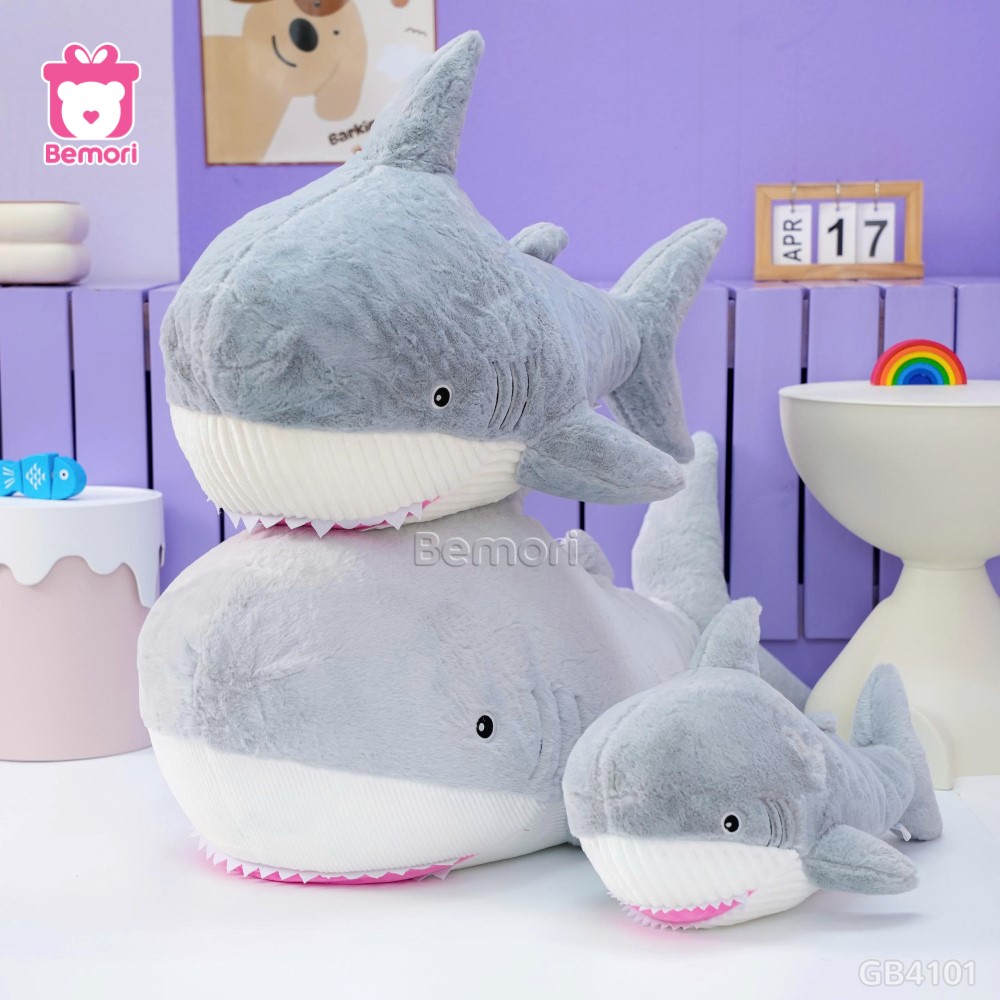 Gấu Bông Cá Mập Miệng Hồng