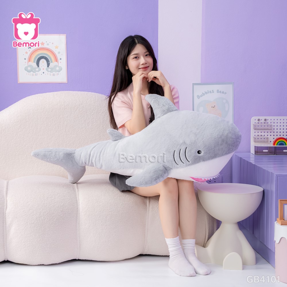 Gấu Bông Cá Mập Miệng Hồng