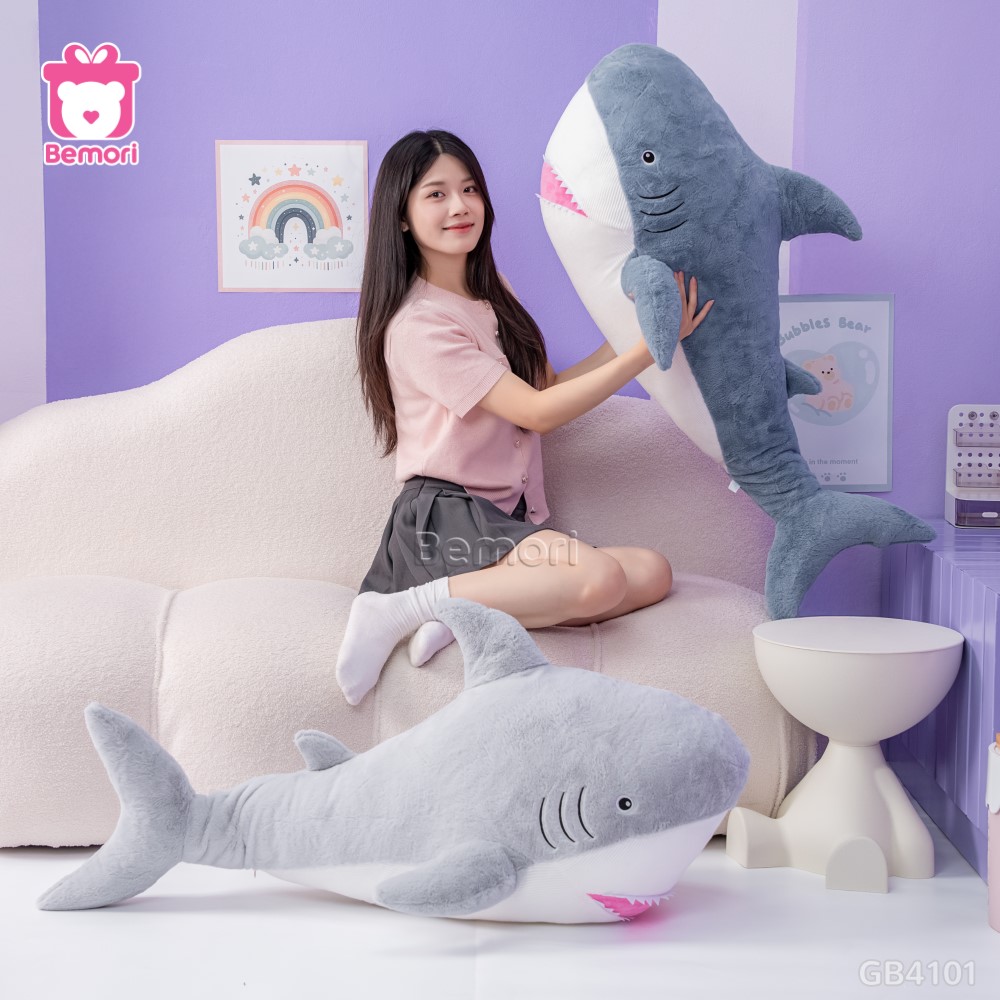 Gấu Bông Cá Mập Miệng Hồng