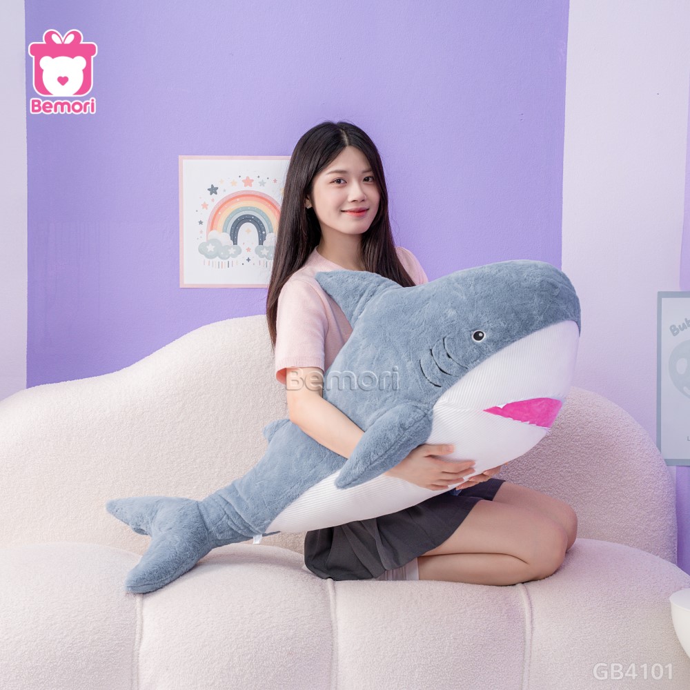 Gấu Bông Cá Mập Miệng Hồng