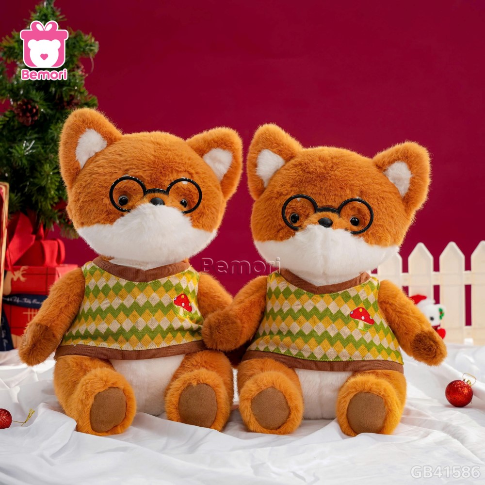 Gấu Bông Cáo Cam Đeo Kính