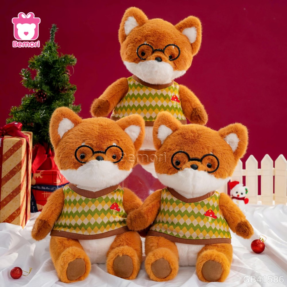 Gấu Bông Cáo Cam Đeo Kính