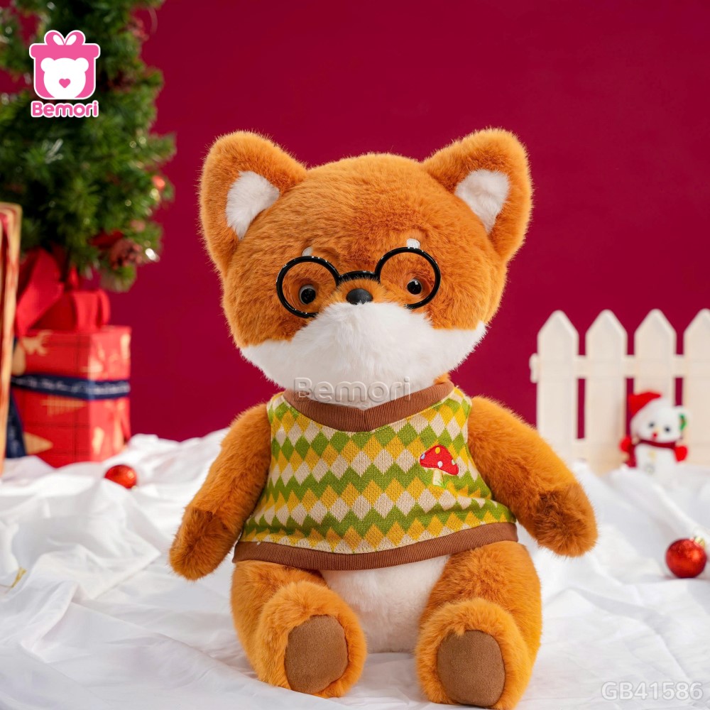 Gấu Bông Cáo Cam Đeo Kính