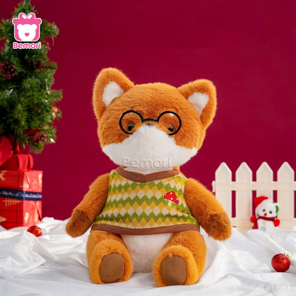 Gấu Bông Cáo Cam Đeo Kính