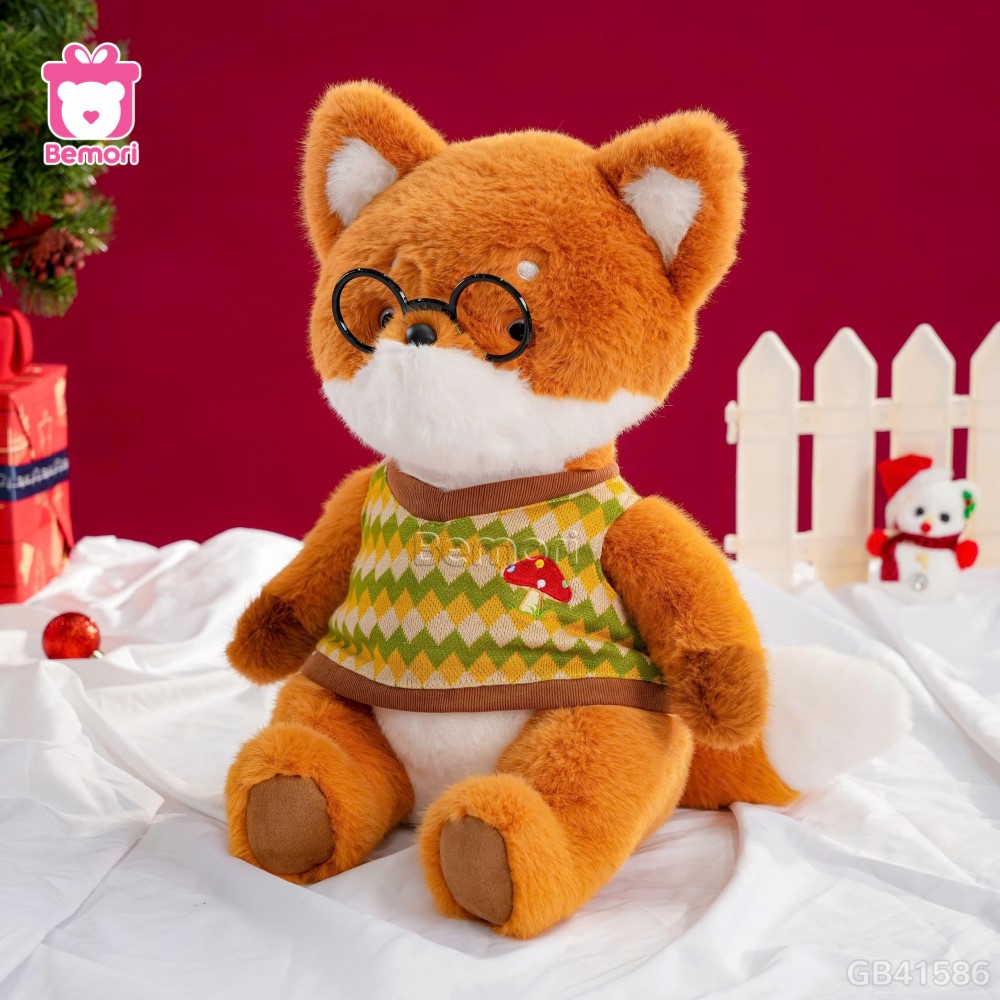 Gấu Bông Cáo Cam Đeo Kính