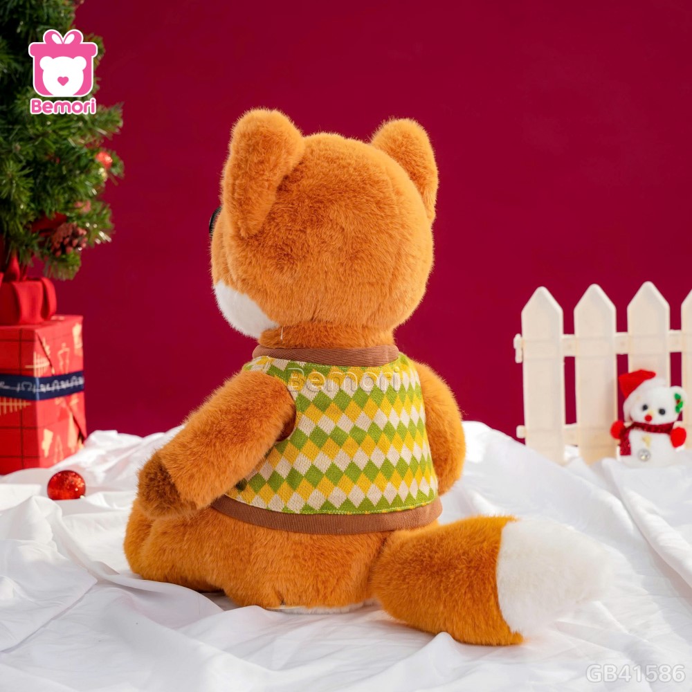 Gấu Bông Cáo Cam Đeo Kính