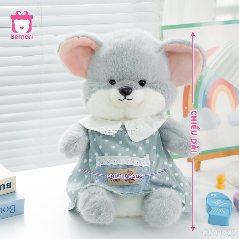 Cách đo kích thước của Chuột Bông Áo Chấm Bi