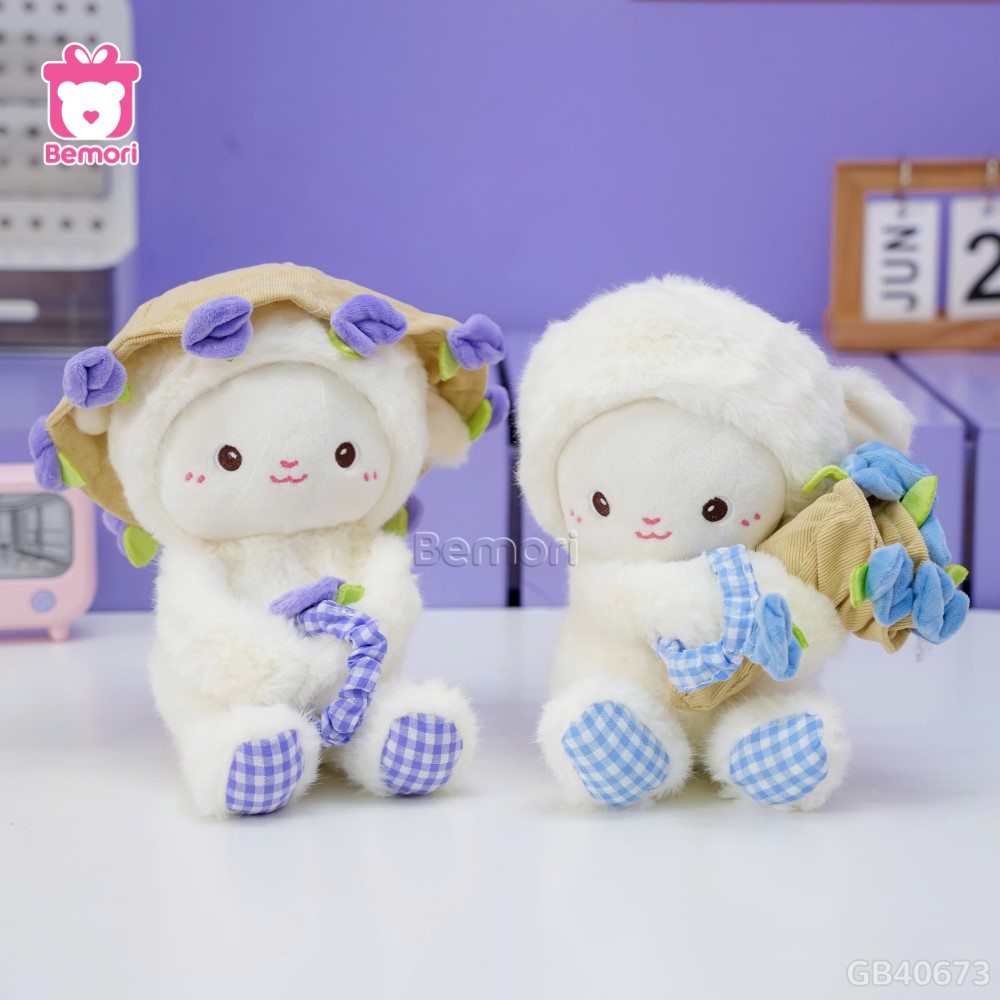 Cừu Bông Đội Mũ Ôm Hoa