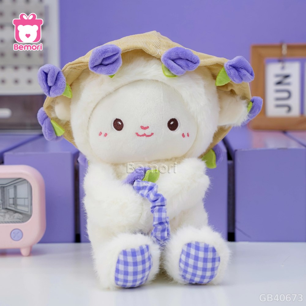Cừu Bông Đội Mũ Ôm Hoa