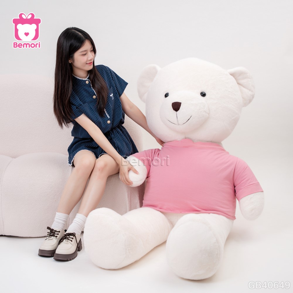 Gấu Bông Lông Thỏ Áo Cotton Khổng Lồ