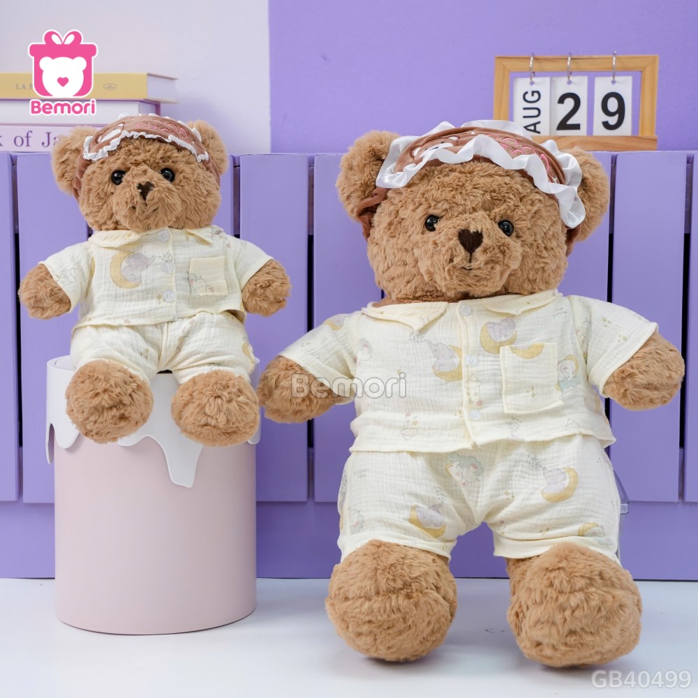 Gấu Bông Mặc Bộ Ngủ Bịt Mắt