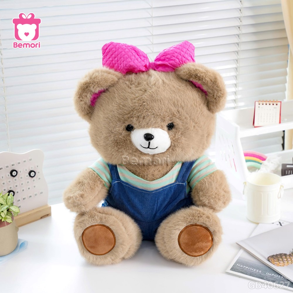 Gấu Bông Mặc Yếm Đội Nơ