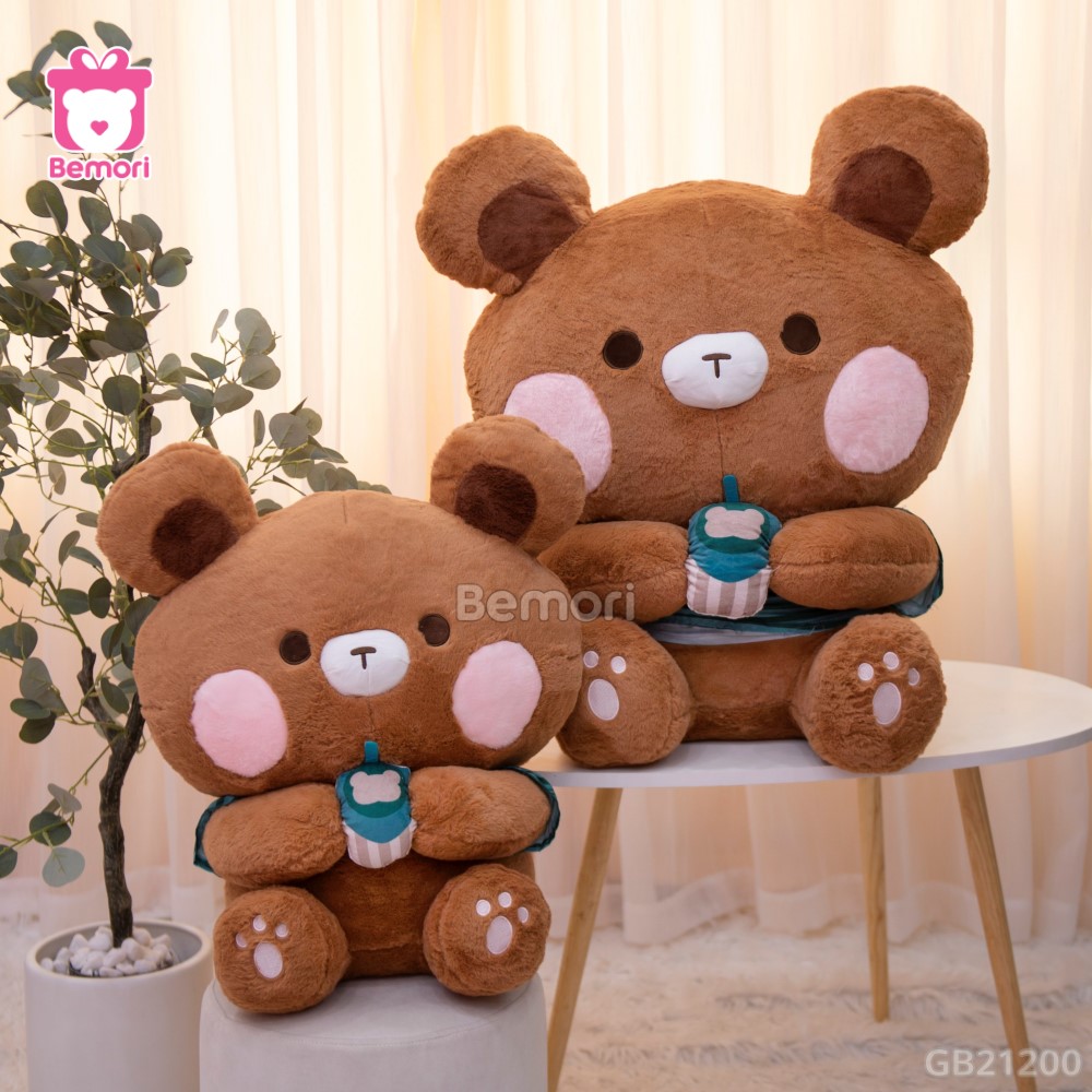 Gấu Nâu Áo Kẻ Ôm Kem
