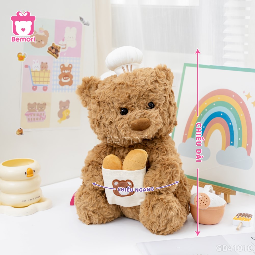Cách đo kích thước của Gấu Bông Ôm Túi Bánh Mì