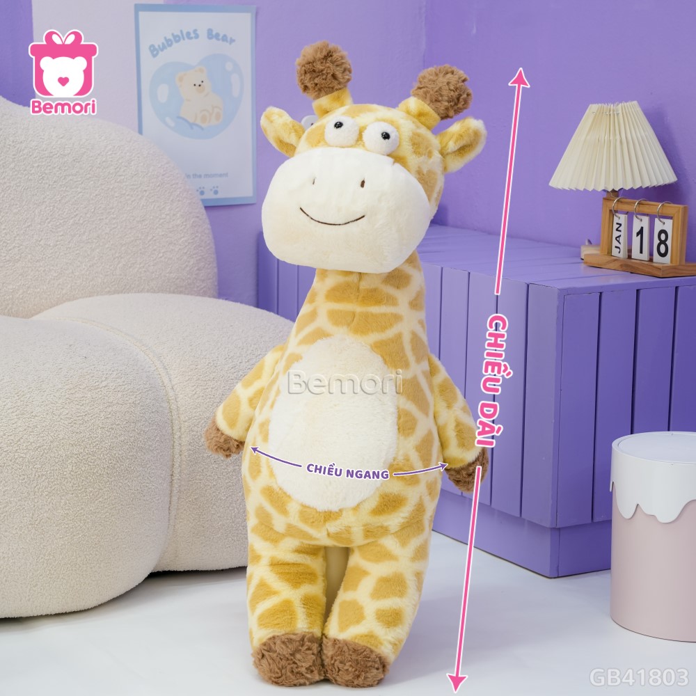 Cách đo kích thước của Gấu Bông Hươu Cao Cổ Mắt Lồi