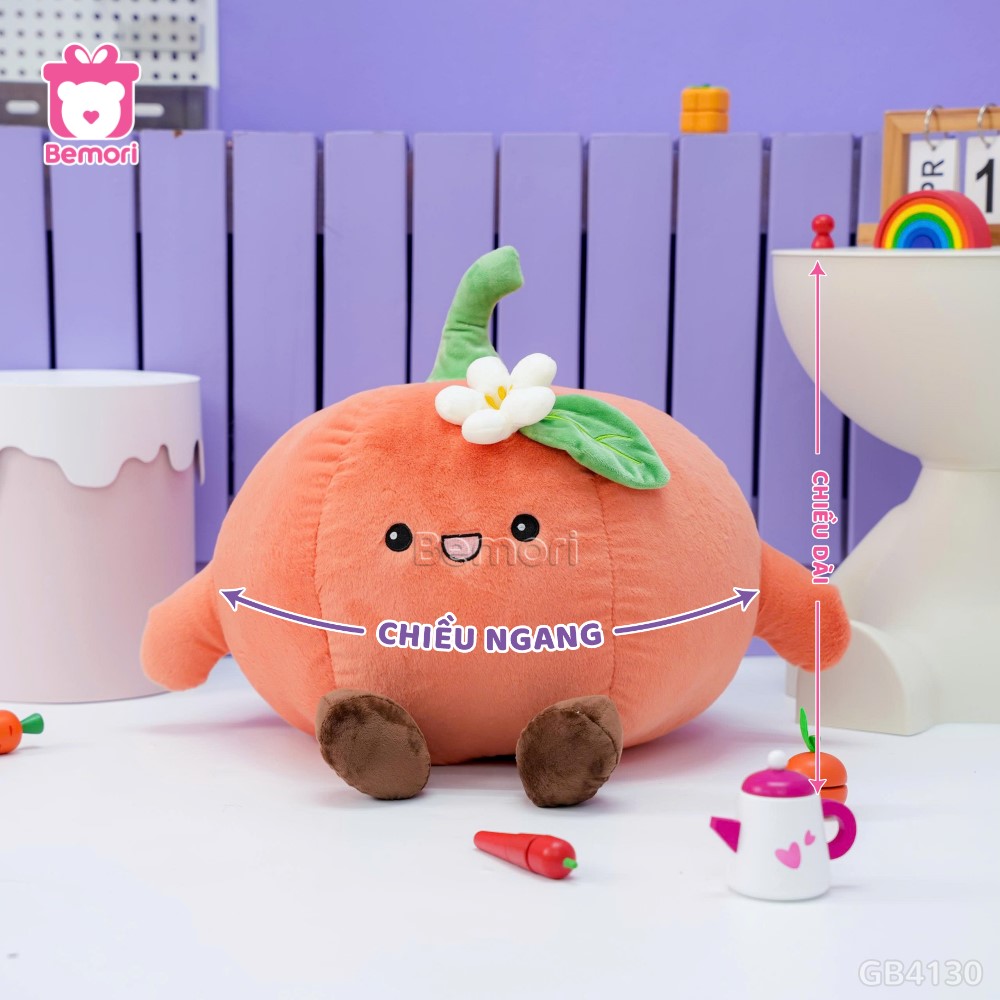 Cách đo kích thước của Rau Củ Quả Vui Vẻ Bí Ngô