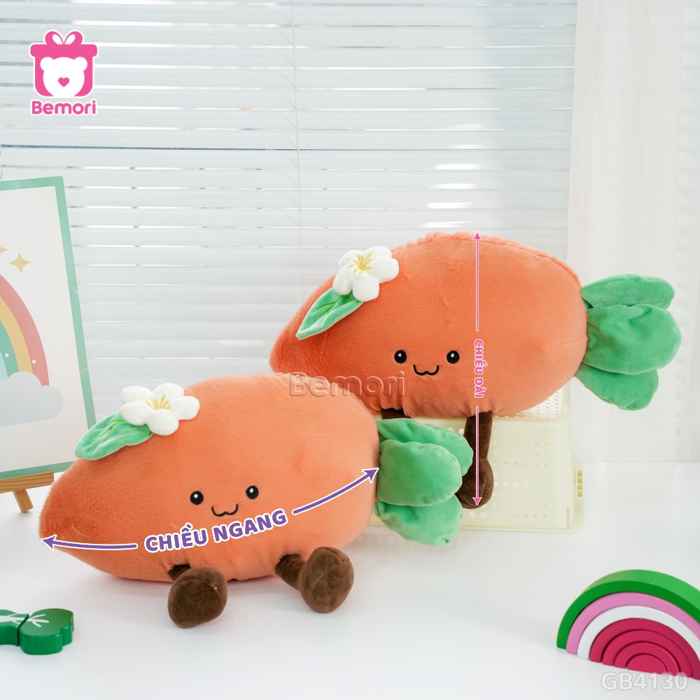 Cách đo kích thước của Rau Củ Quả Vui Vẻ Cà Rốt