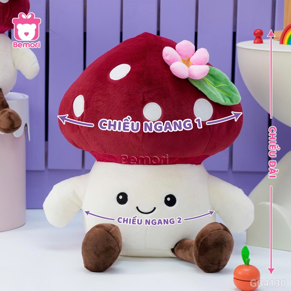 Cách đo kích thước của Rau Củ Quả Vui Vẻ Nấm