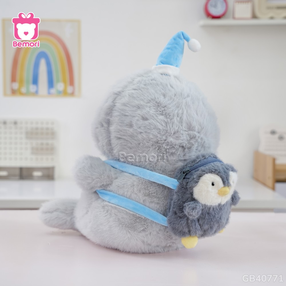 Gấu Bông Sư Tử Biển Đeo Balo Cánh Cụt