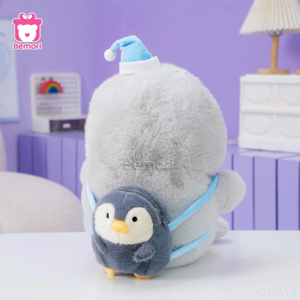 Gấu Bông Sư Tử Biển Đeo Balo Cánh Cụt