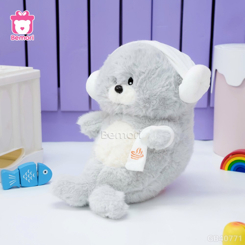 Gấu Bông Sư Tử Biển Đội Khăn Tắm