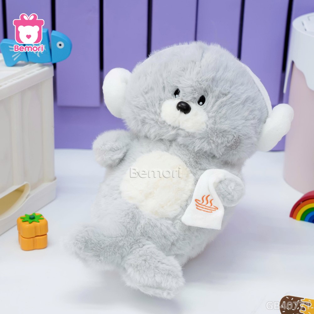 Gấu Bông Sư Tử Biển Đội Khăn Tắm