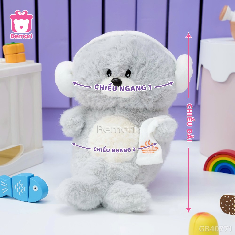 Gấu Bông Sư Tử Biển Đội Khăn Tắm