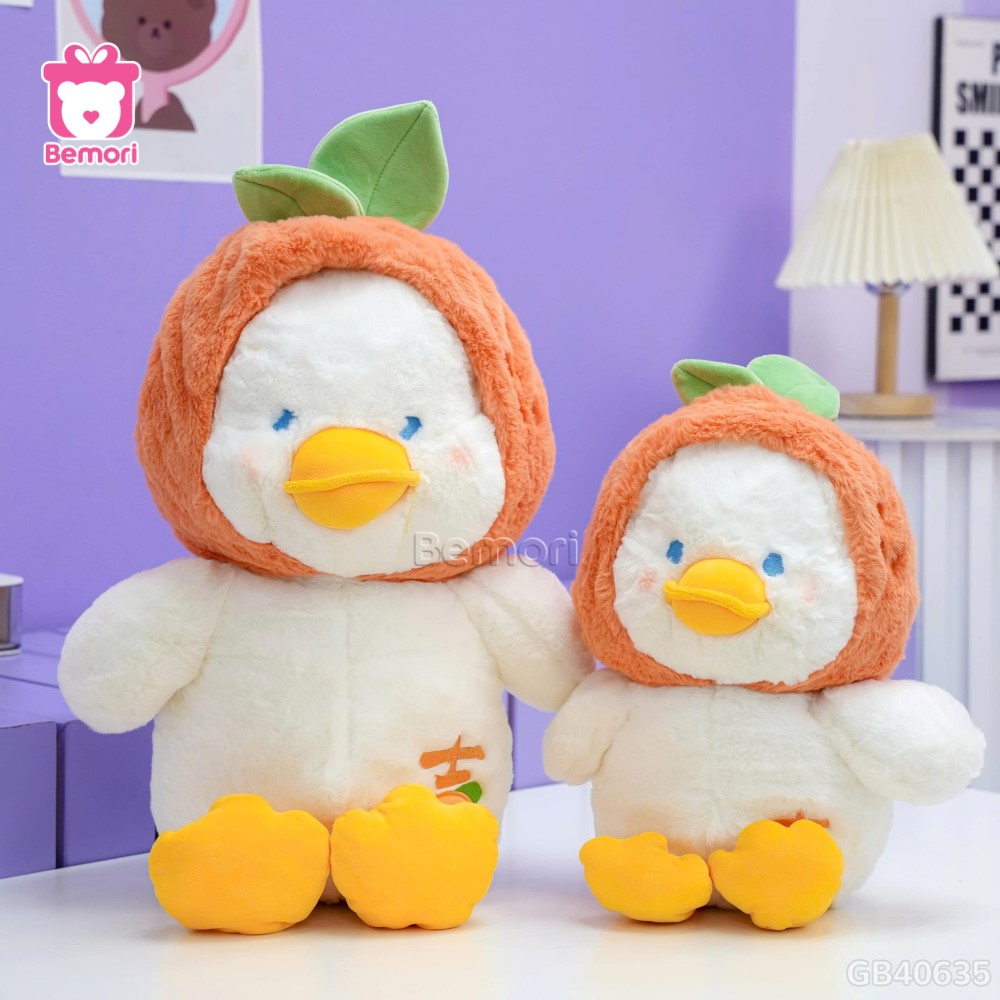 Vịt Bông Baby Đội Mũ Cam