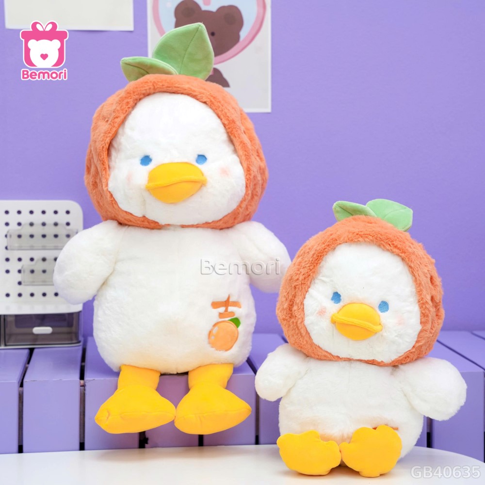 Vịt Bông Baby Đội Mũ Cam