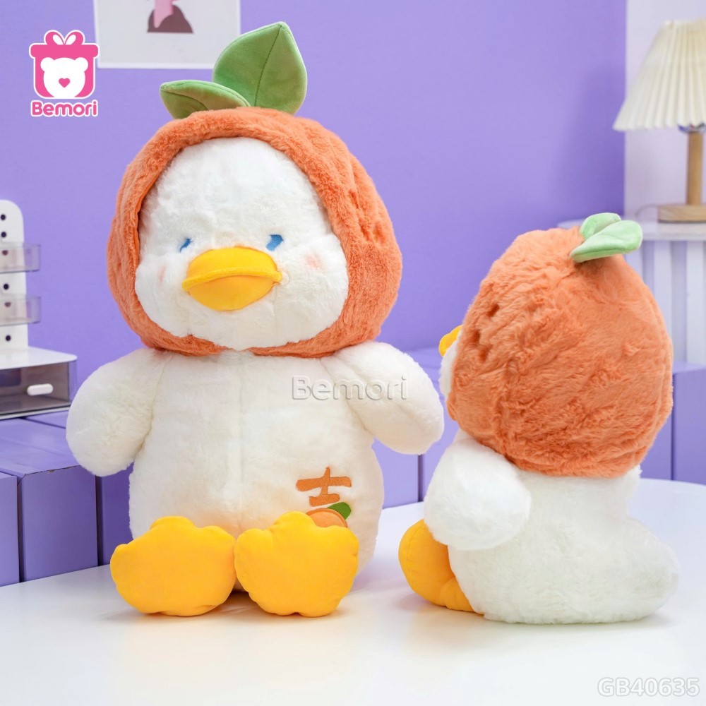 Vịt Bông Baby Đội Mũ Cam