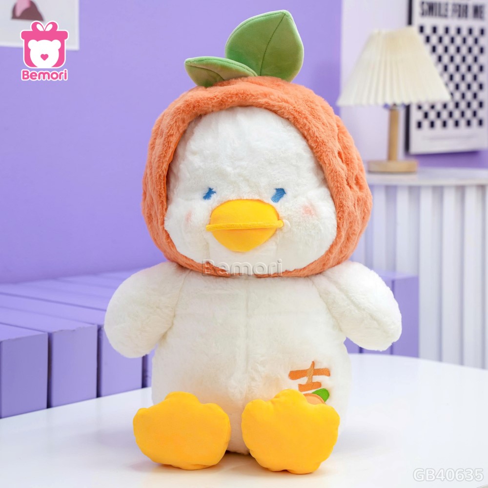 Vịt Bông Baby Đội Mũ Cam