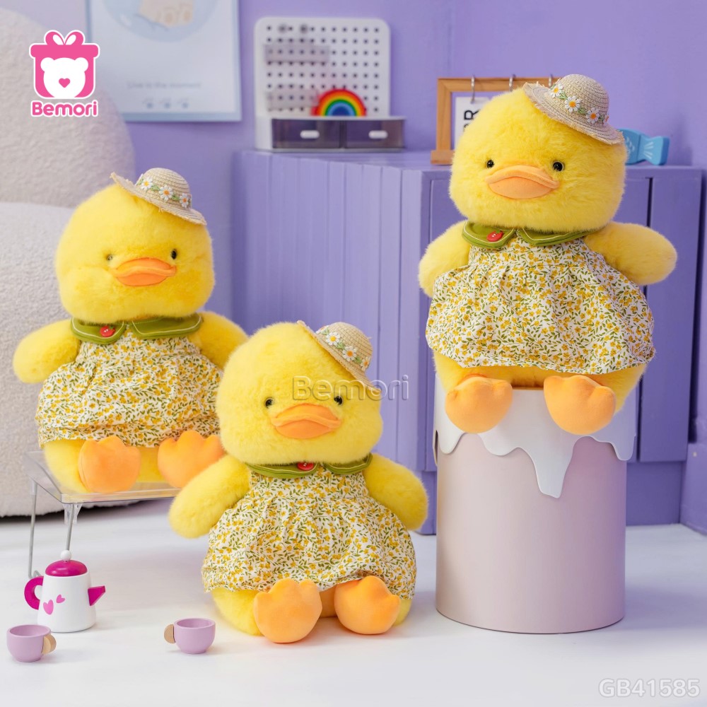 Gấu Bông Vịt Con Mặc Váy Hoa Nhí