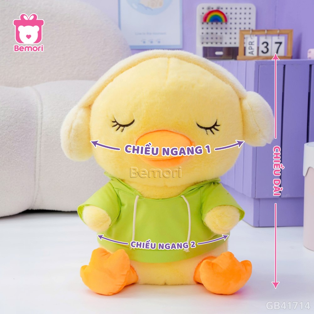 Cách đo kích thước của Vịt Bông Đeo Tai Nghe