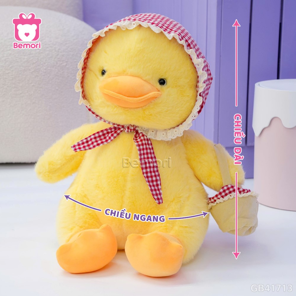 Cách đo kích thước của Vịt Bông Quàng Khăn Cầm Giỏ