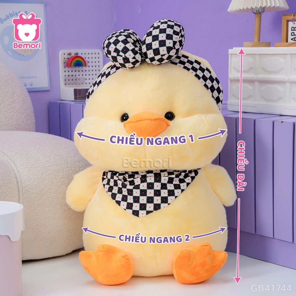 Cách đo kích thước của Vịt Bông Quàng Khăn Đội Nơ Caro