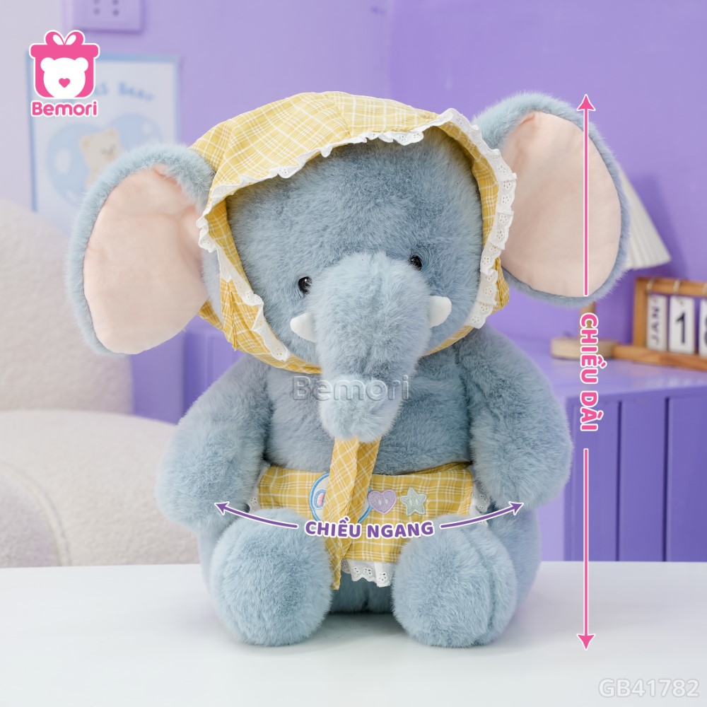 Cách đo kích thước của Voi Bông Mũ Yếm Bèo